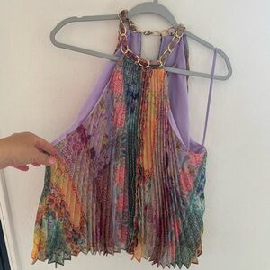 Alice and Olivia chiffon pleated top